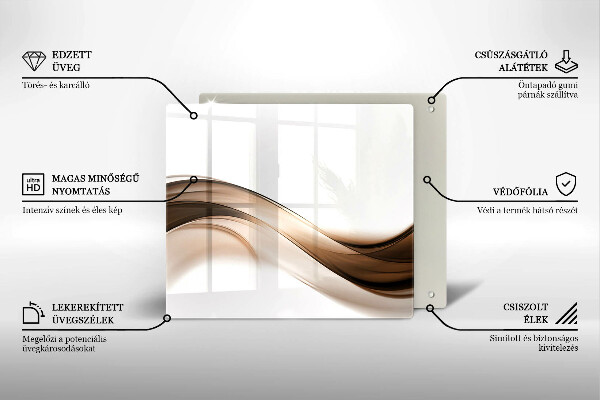 Chopping board glass Abstraction brown lines