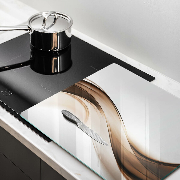 Chopping board glass Abstraction brown lines