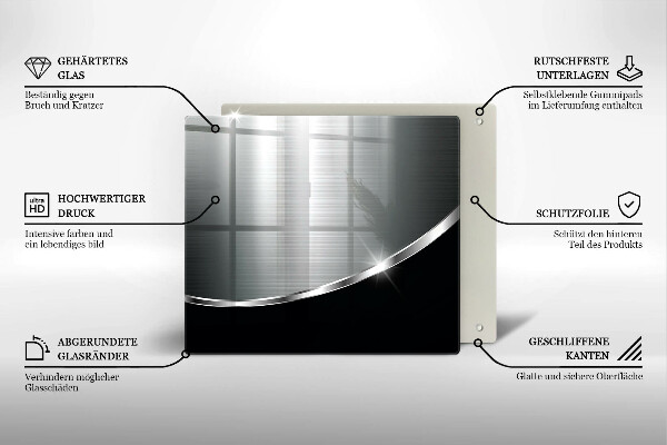 Glass worktop saver Abstraction with metal
