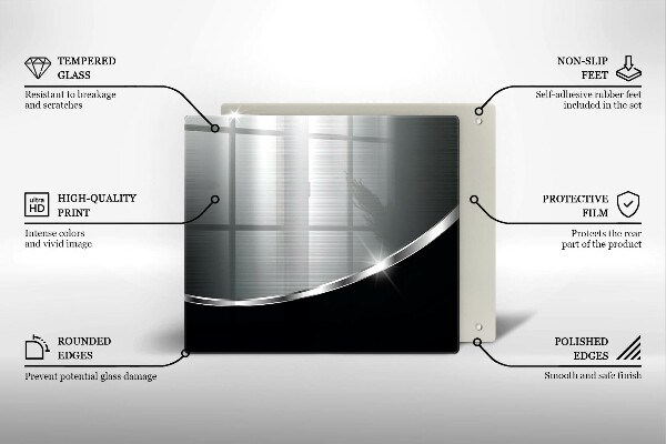Glass worktop saver Abstraction with metal