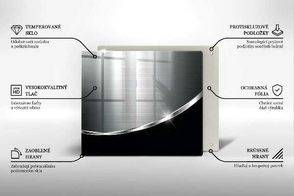 Glass worktop saver Abstraction with metal