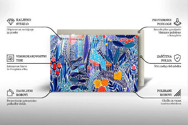 Chopping board glass Painted meadow