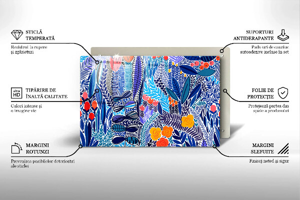 Chopping board glass Painted meadow