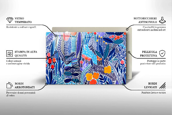 Chopping board glass Painted meadow