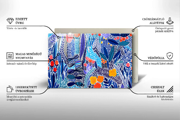 Chopping board glass Painted meadow