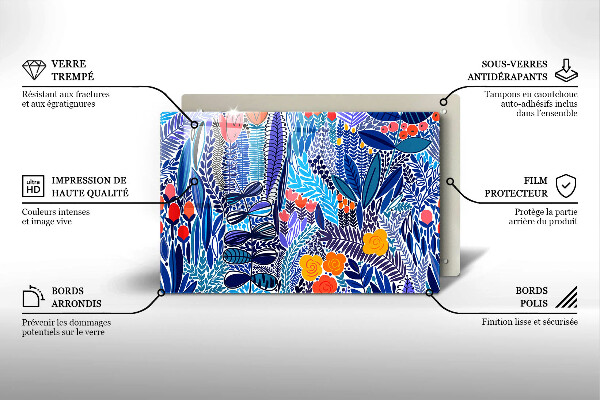 Chopping board glass Painted meadow