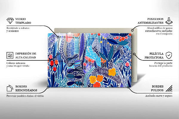 Chopping board glass Painted meadow