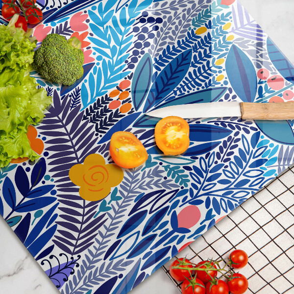 Chopping board glass Painted meadow