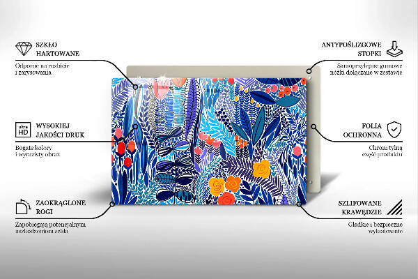 Chopping board glass Painted meadow