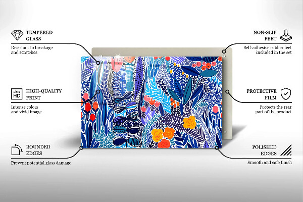 Chopping board glass Painted meadow