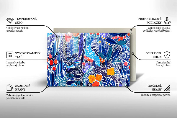 Chopping board glass Painted meadow