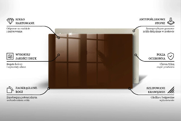 Chopping board glass Brown color