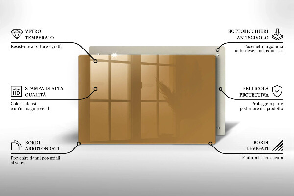 Chopping board glass Beige colour
