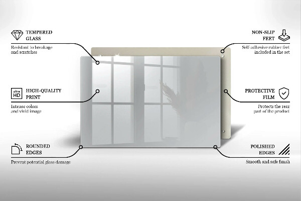Chopping board glass Grey colour