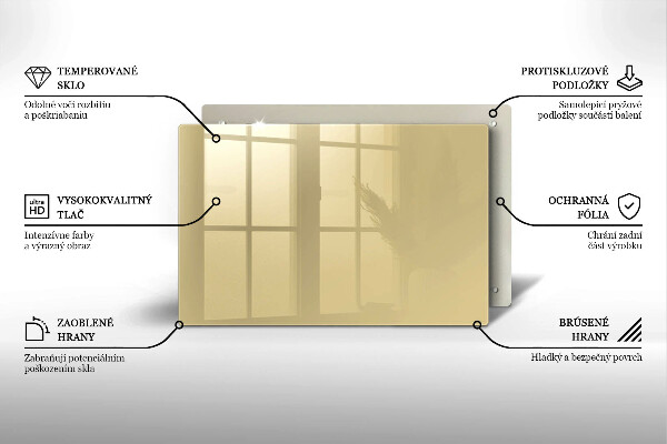 Chopping board glass Beige colour