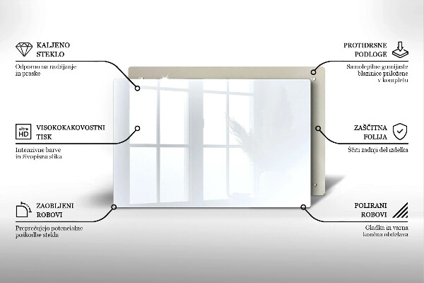 Chopping board glass White color