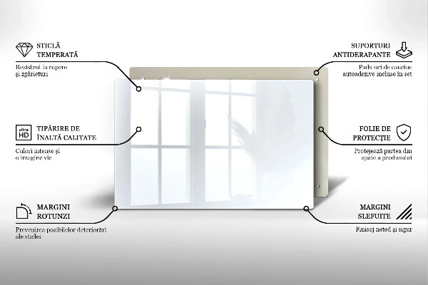 Chopping board glass White color