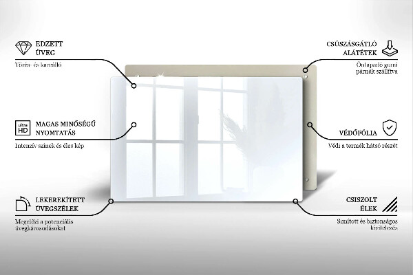 Chopping board glass White color