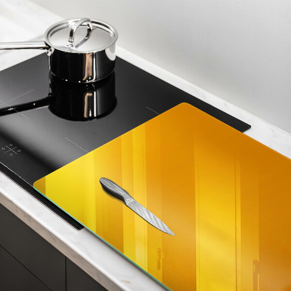Chopping board glass Dark yellow color