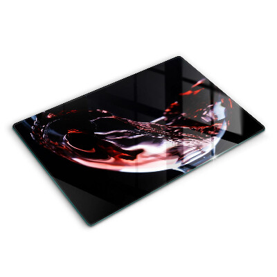 Cutting board A glass of red wine