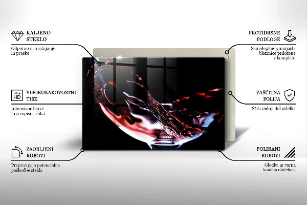 Cutting board A glass of red wine
