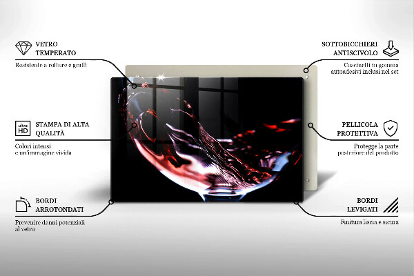 Cutting board A glass of red wine
