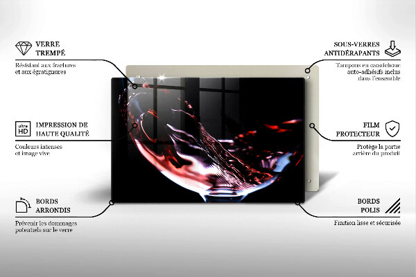 Cutting board A glass of red wine