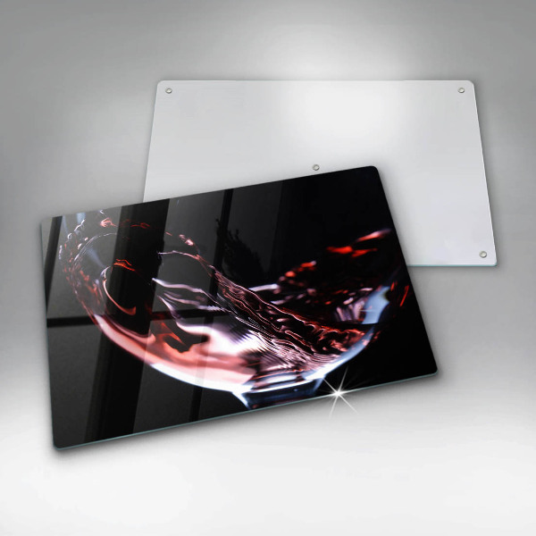 Cutting board A glass of red wine