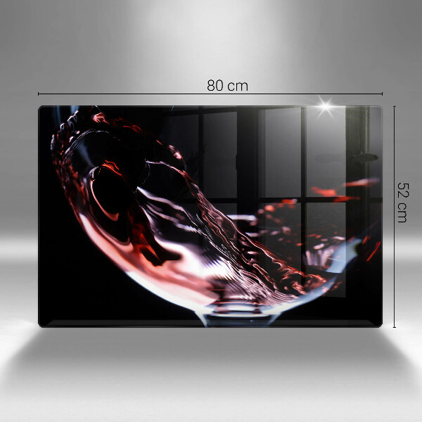 Cutting board A glass of red wine