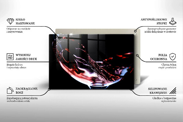 Cutting board A glass of red wine