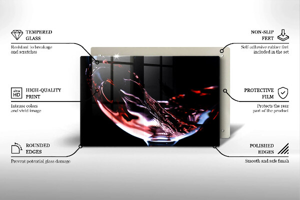 Cutting board A glass of red wine