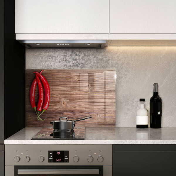 Worktop saver Chili peppers on wood