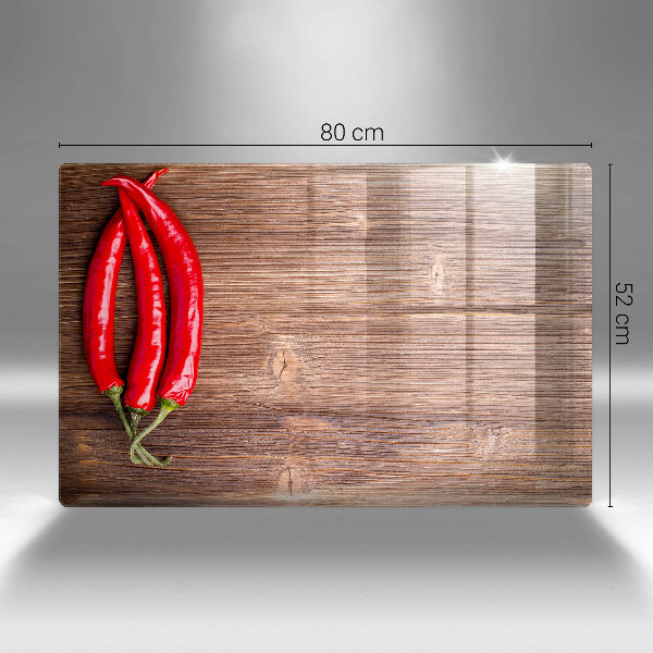 Worktop saver Chili peppers on wood