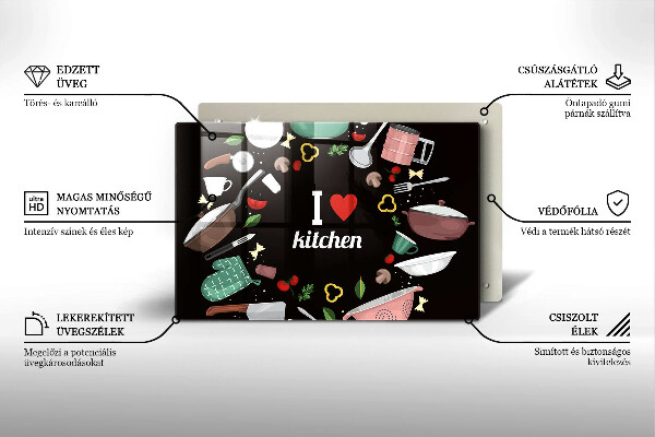 Cutting board Illustration I Love Kitchen