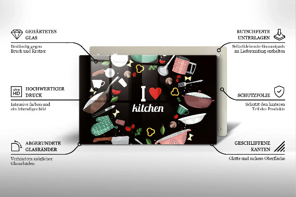 Cutting board Illustration I Love Kitchen