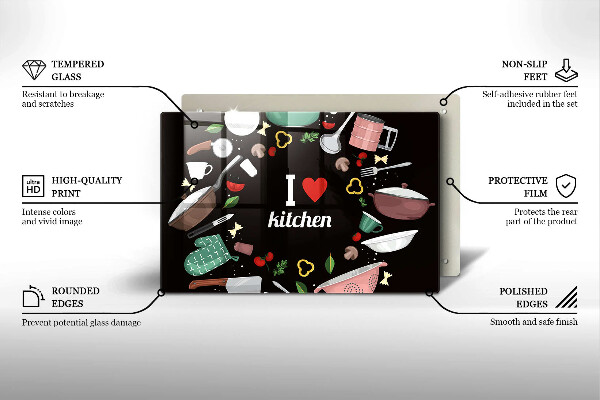 Cutting board Illustration I Love Kitchen