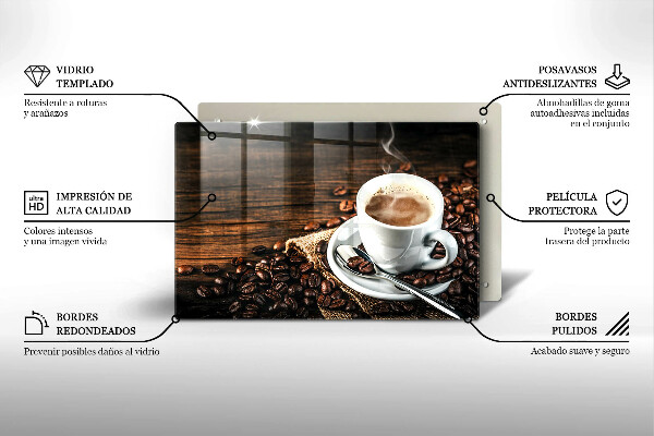 Cutting board Cup and coffee beans