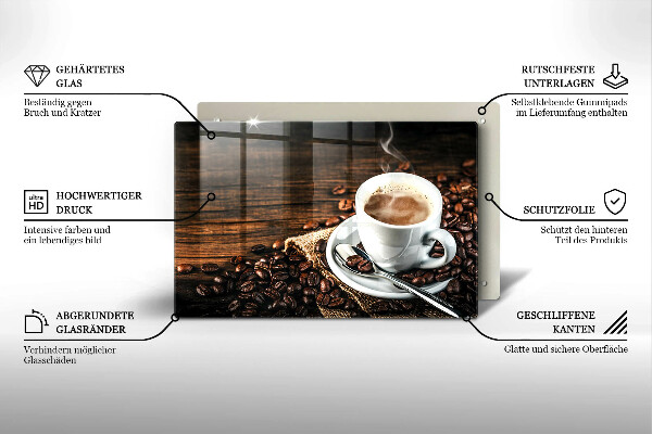 Cutting board Cup and coffee beans