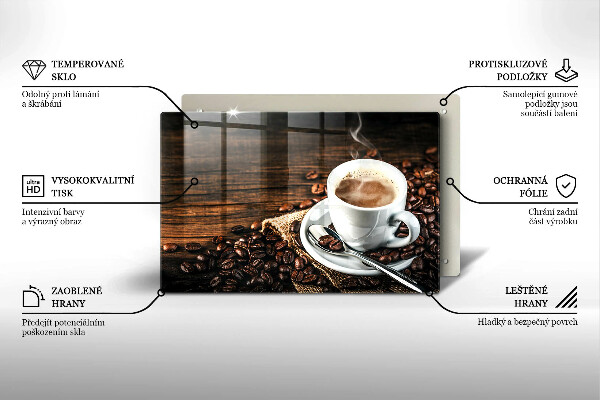 Cutting board Cup and coffee beans