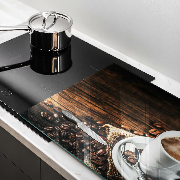 Cutting board Cup and coffee beans