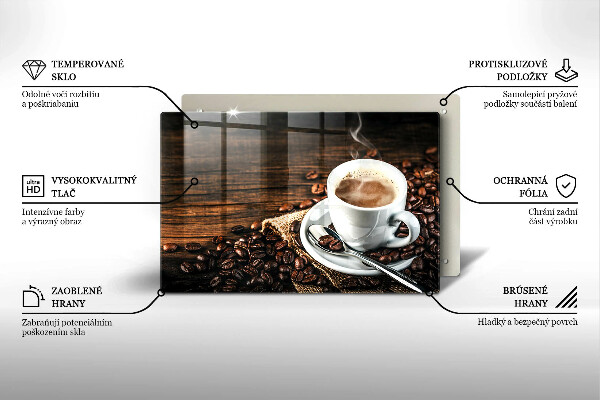 Cutting board Cup and coffee beans