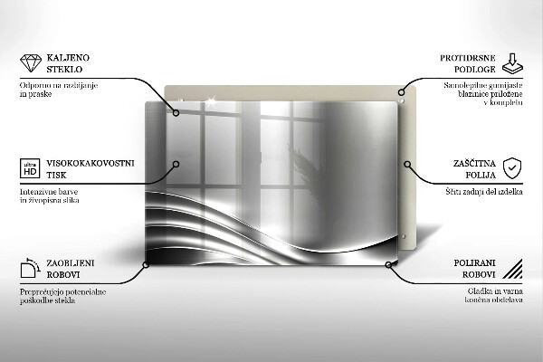 Chopping board glass Metal structure