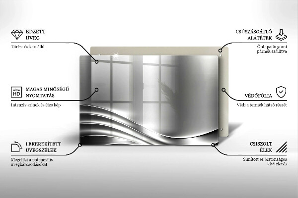 Chopping board glass Metal structure