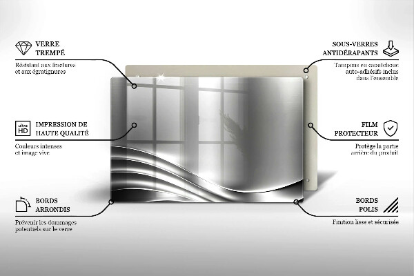 Chopping board glass Metal structure