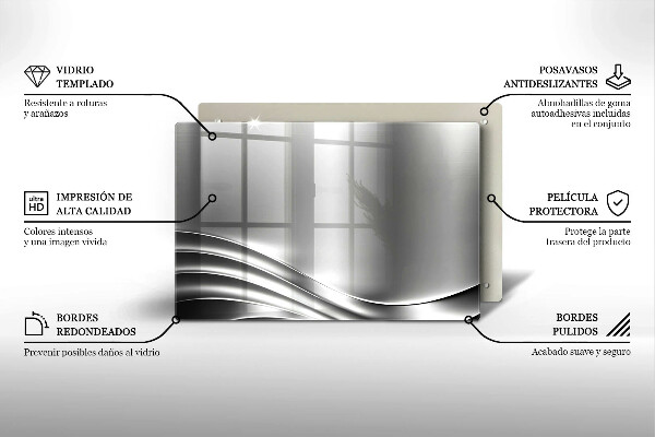 Chopping board glass Metal structure