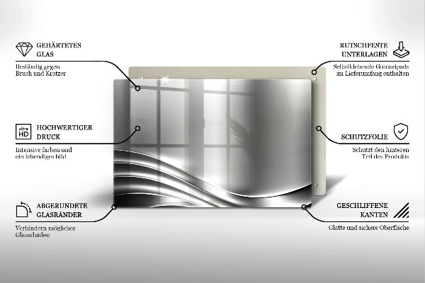 Chopping board glass Metal structure