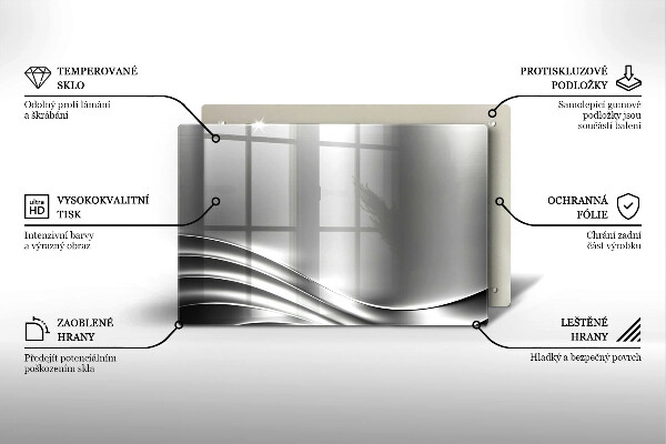Chopping board glass Metal structure