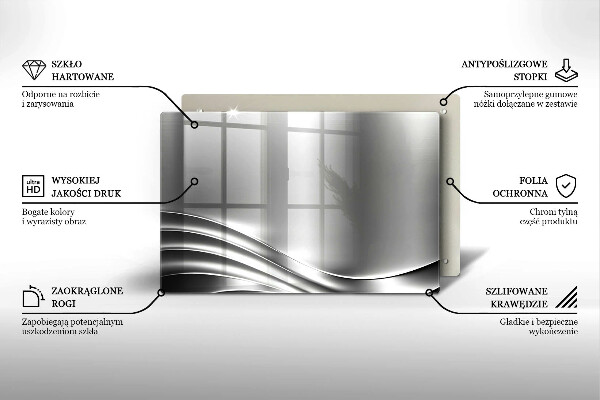 Chopping board glass Metal structure