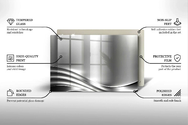 Chopping board glass Metal structure