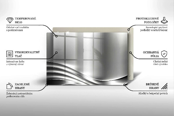 Chopping board glass Metal structure